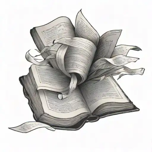 An Open Book With Flying Pages Turning