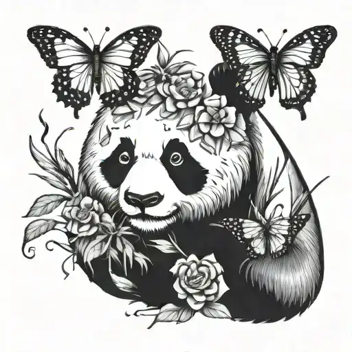 Panda And Butterfly Minimal