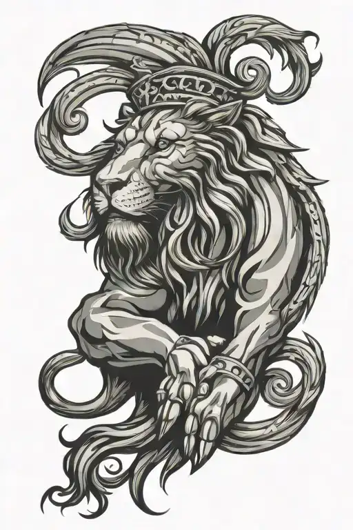 Military-inspired Lion Design Incorporating Elements Of Puerto Rico's Flag