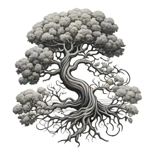 Black & White Tree Intertwined