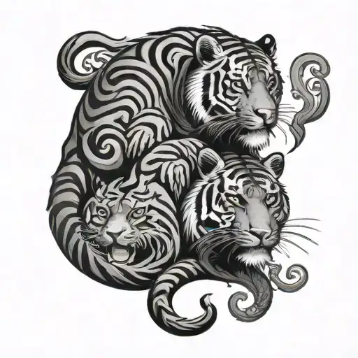 Monkey And Tiger Yin Yang