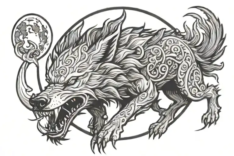 Fenrir Eating Sun An Moon