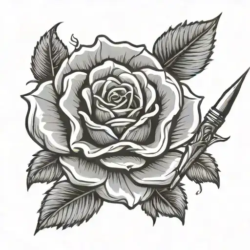 Crochet Hook And Rose