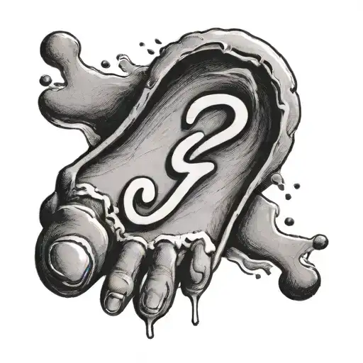 Foot Print With Initial Jg