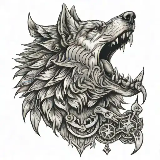 Wolf With Tomahawk