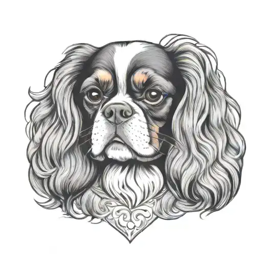 Cavalier King Charles Spaniel Dog With Heart Shape