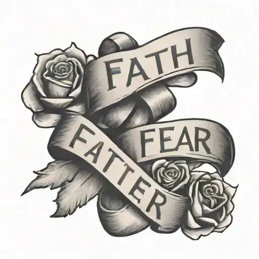 Ribbon And Words Faith Over Fear