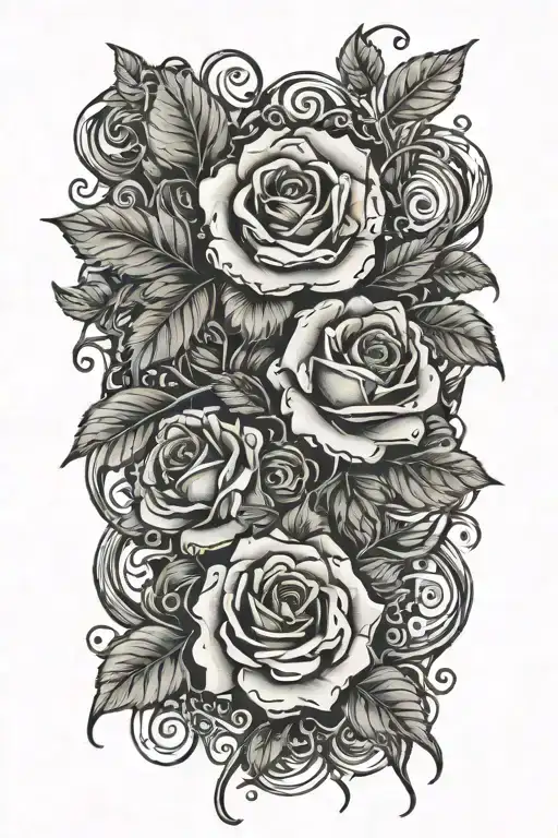 Jungle Vines Wrapping Around Roses