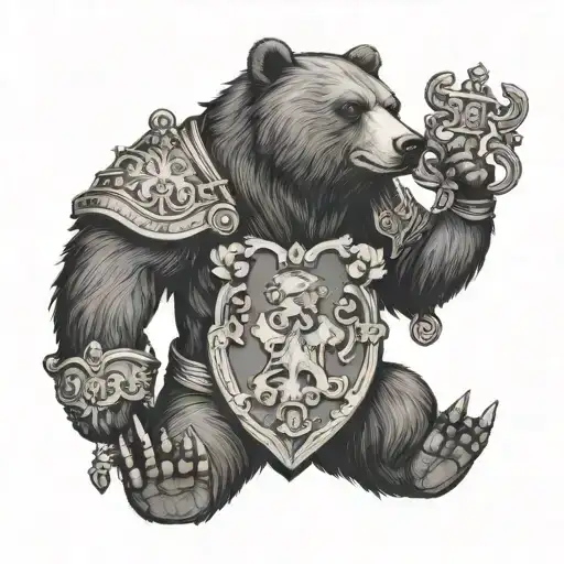 Orsini Bear Holding Coat Of Arms