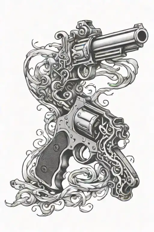 Pen Transforming Into A Gun Barrel Intertwined