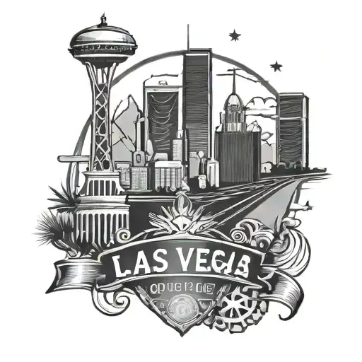 A Skyline Of Las Vegas With A Police Badge Integrated Into The Design