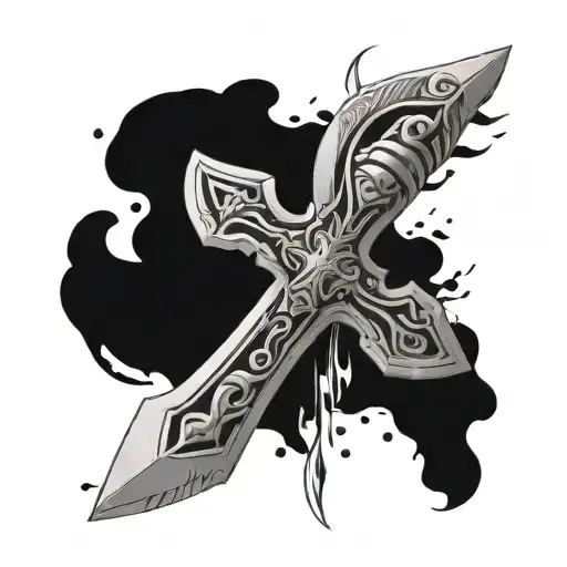 Ancient Roman Sword With A Cross