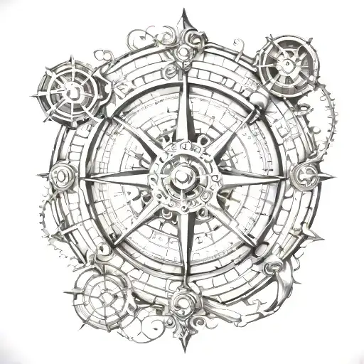 Steampunk Compass Intertwined