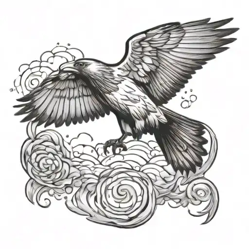 Crow Flying Towards Pret