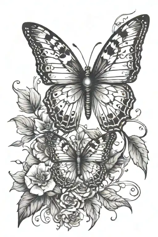 Butterfly Escaping Thorn Vine With A Piece Of Wing Left Behind