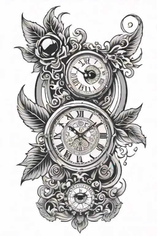 Clock With Eyeball Center Symbolizing