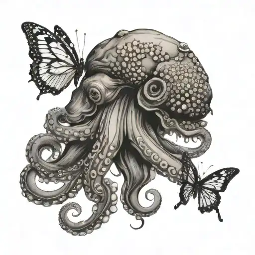 Octopus Eliphent And Butterfly Made