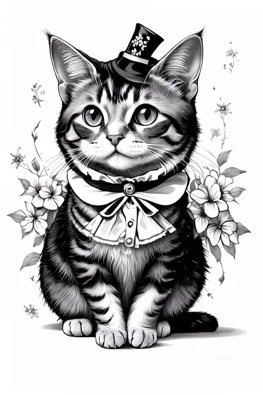 Alice In Wonderland Cat With Background