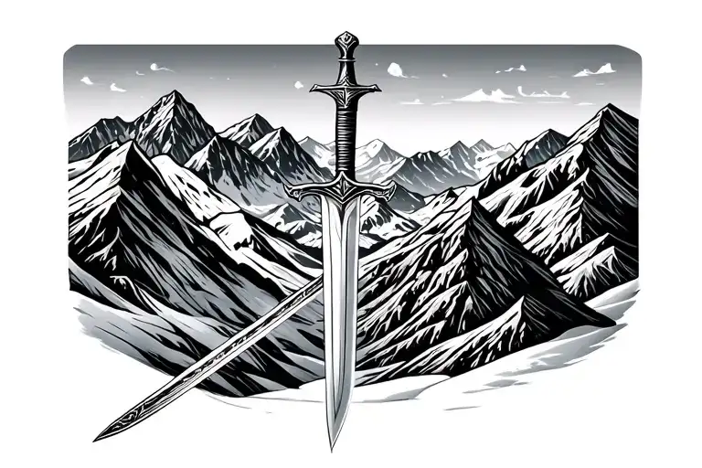 Sword And Swiss Alps
