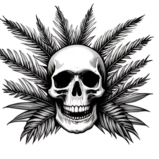 Skull And Palm Frond