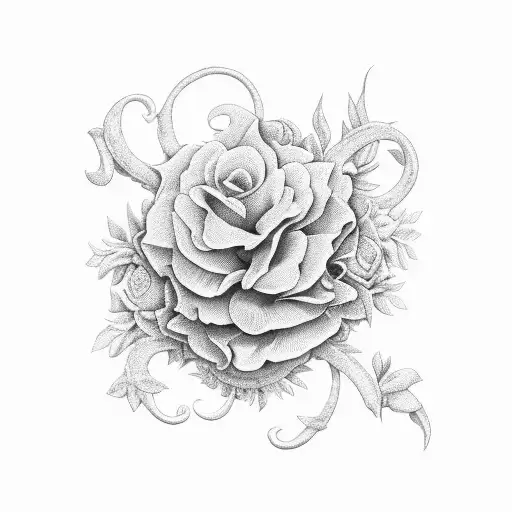 A Black And Grey Floral Design Inspired By The Libra Zodiac Sign