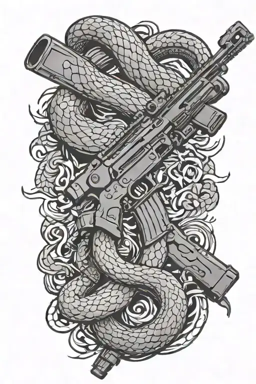 M4 Rifle With Snake Wrapped