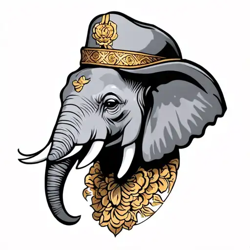 Elephant Head Sailor Jerry Style Bold