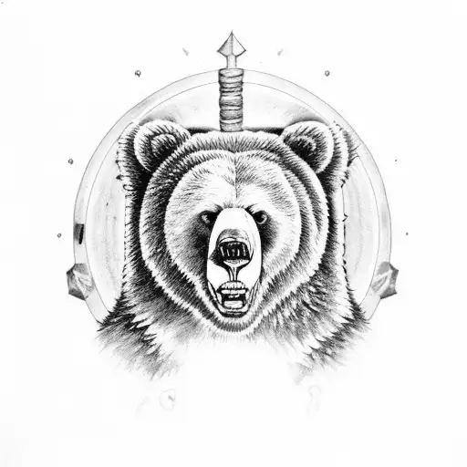 Fearsome Bear With Thors Hammer