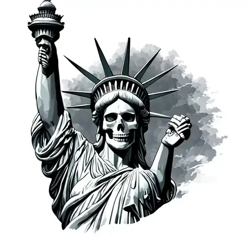 Statue Liberty Skeleton