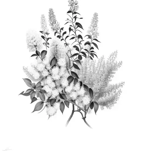 Large Floral Piece With Lilacs Very Subtly Included