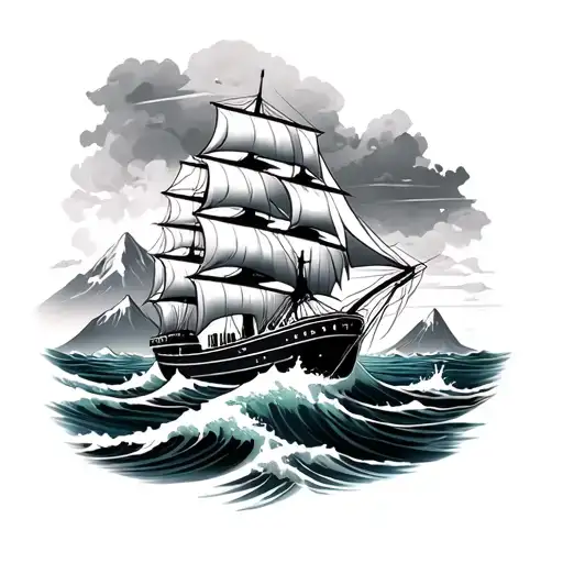 Sailor Sea Wave Ship Mountain Hard Work