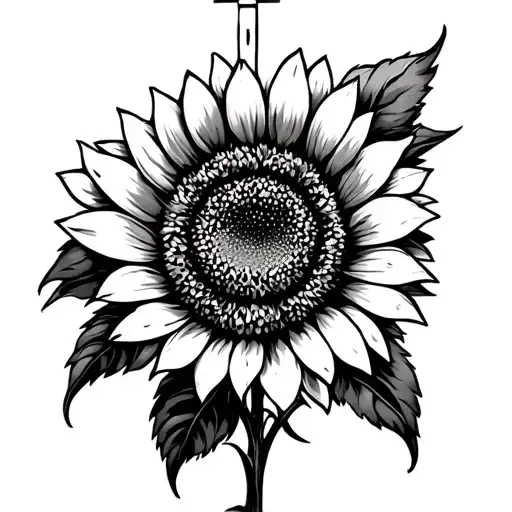 Sunflower And Cross Wrapped