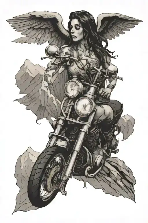 Anatomical Heart With Motorcycle Rider On Mountain Road