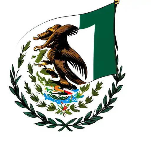 Mexican Flag And El Salvador Flag