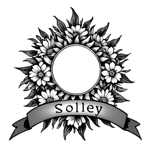 Soley Name With A Sun And Flowers Intertwined