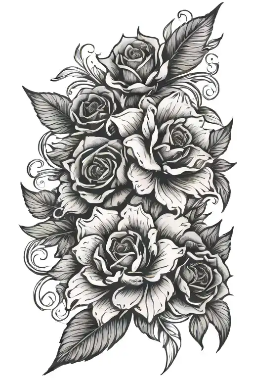 Flowers Black Out Fore Arm