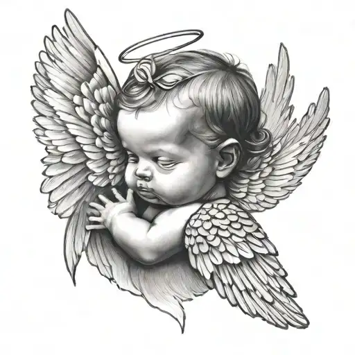 Baby With Angel Wing Attached