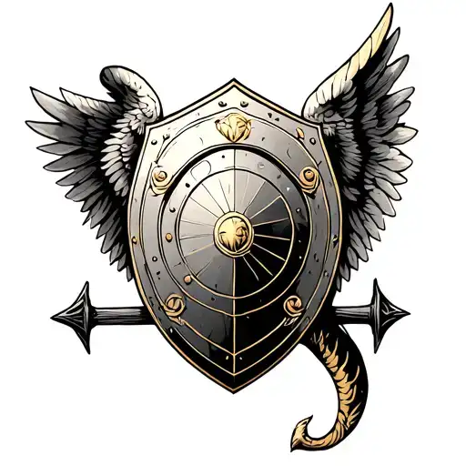 Gladiator Shield Wing Bow Angel Golden Ratio
