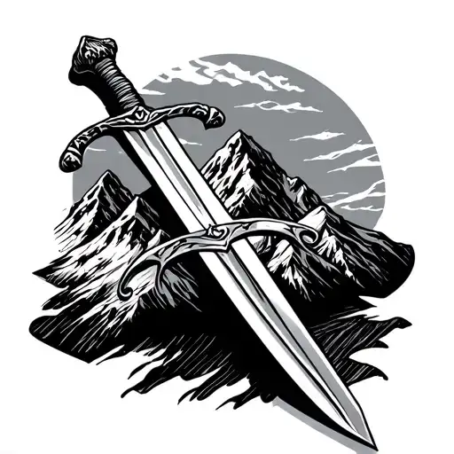 Swiss Alps And Sword