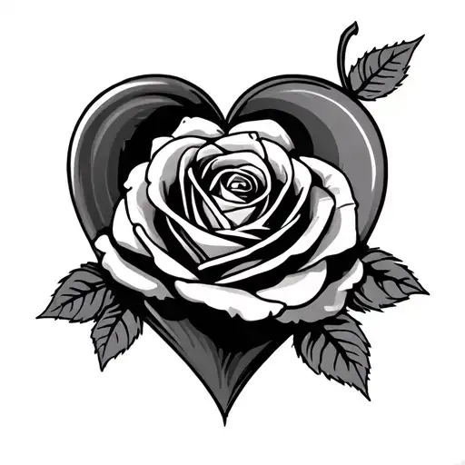 Rose And Name Laiqa In The Heart Shape