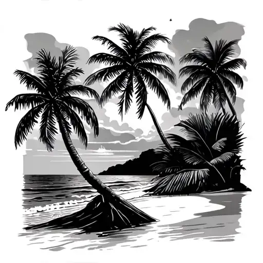 Palm Trees Beach Set