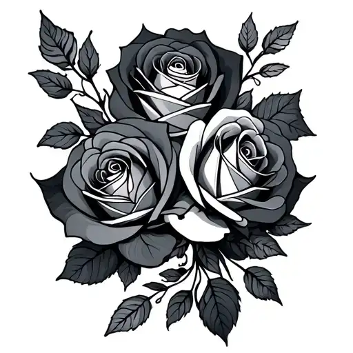 Robin And Rose Intertwined