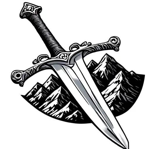 Swiss Alps And Sword