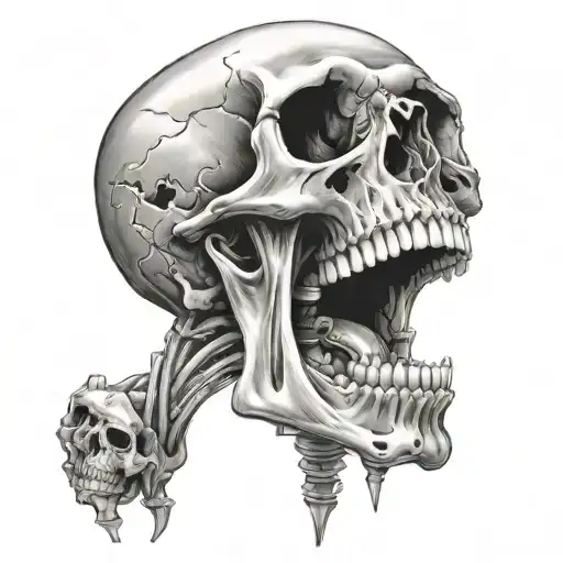 Skull Crazy Laughing With Skeleton Hand On Face Uncontrollable Laughter