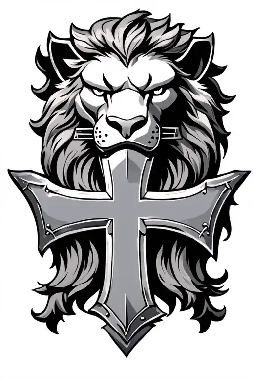 Medieval Shoulder Armor Maltese Cross Lion Head