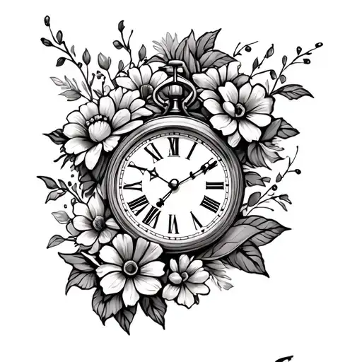 2 Clock With Birthday's And Flowers