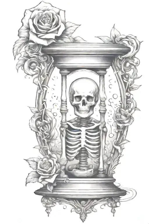 Skeleton Drowning In Hourglass