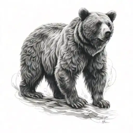 Bear Standing Facing Forward In Full Height