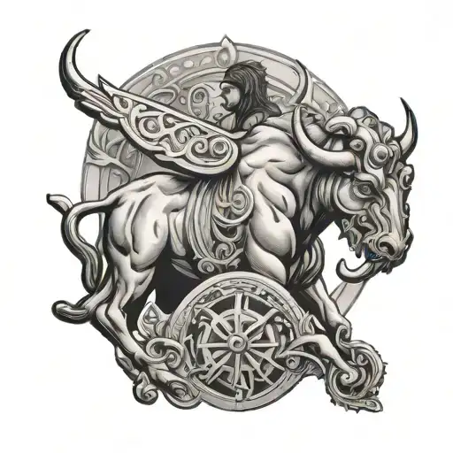 Full Back Roman Taurus Zodiac Sign