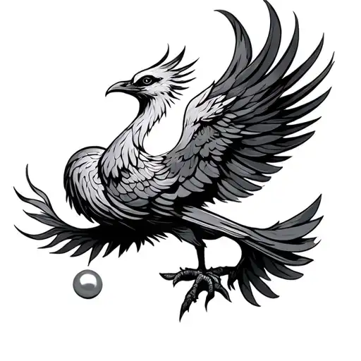 Phoenix Bird With A Pearl In Its Paw